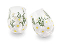 Daisy Painted Stemless Wine Glasses - Che Cose Belle