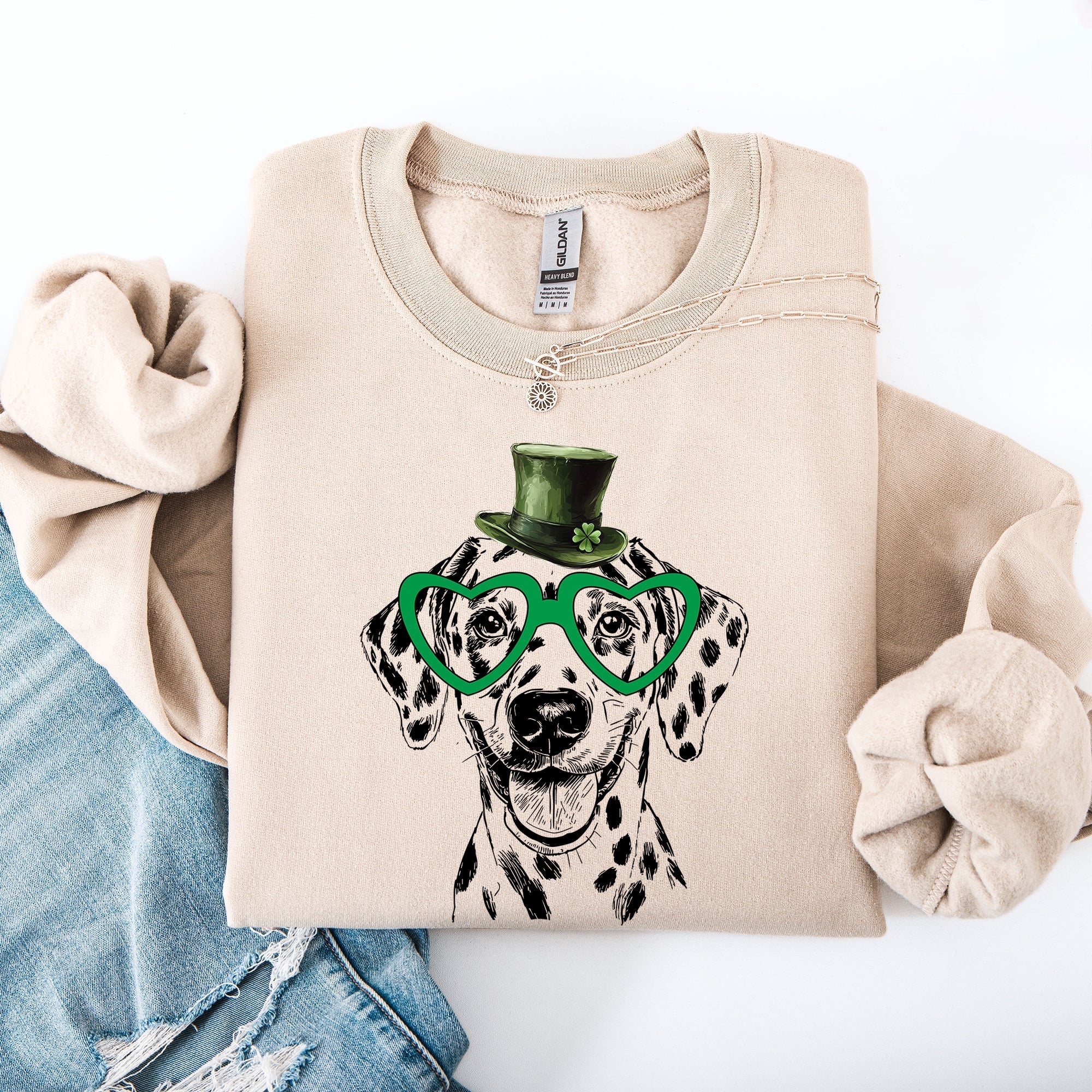 Dalmatian, Adorable Dog, St Patrick's Day, Lucky, Irish Sweatshirt - Che Cose Belle