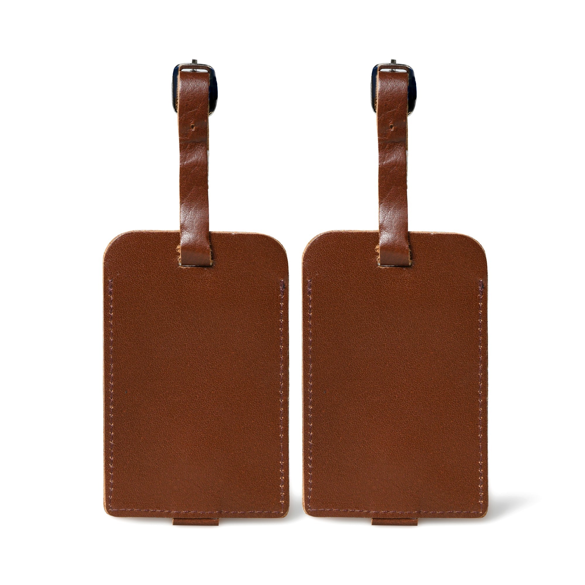 Dark Brown Leather Luggage Tags Set - Che Cose Belle