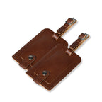 Dark Brown Leather Luggage Tags Set - Che Cose Belle