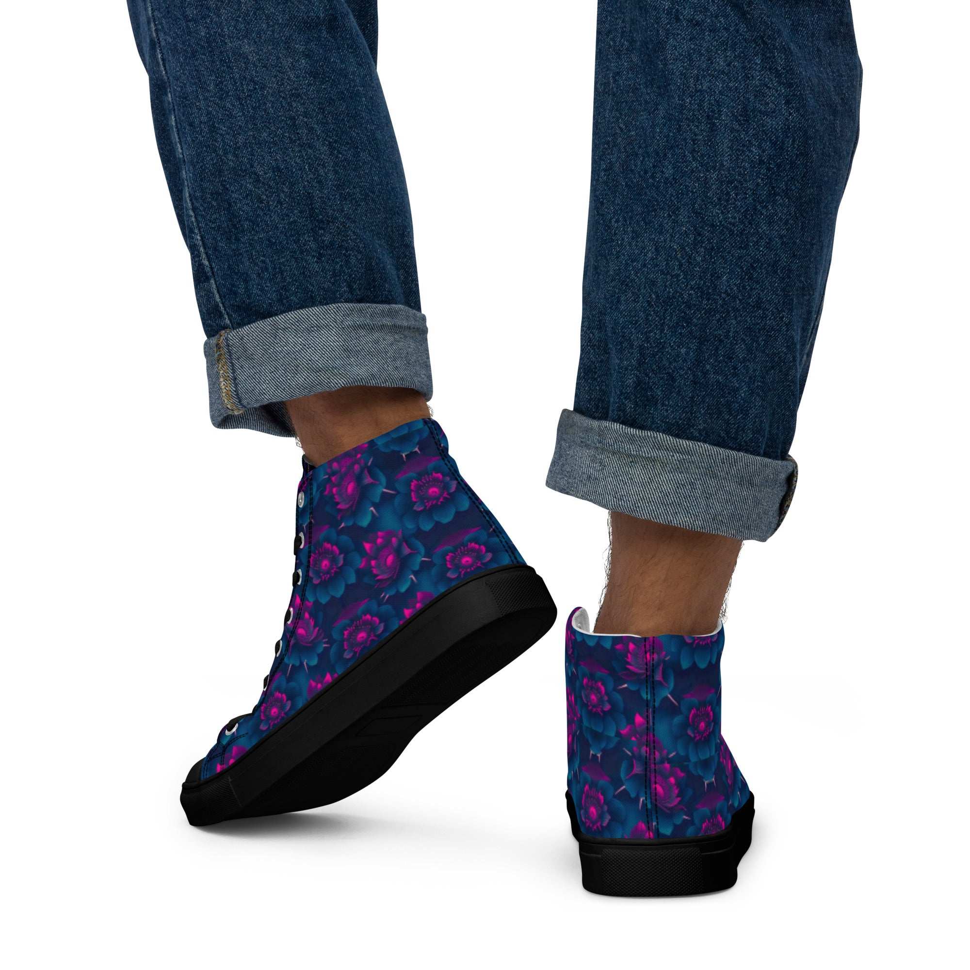 Dark  Wardrobe Society Floral Men’s high top Limited run Shoes