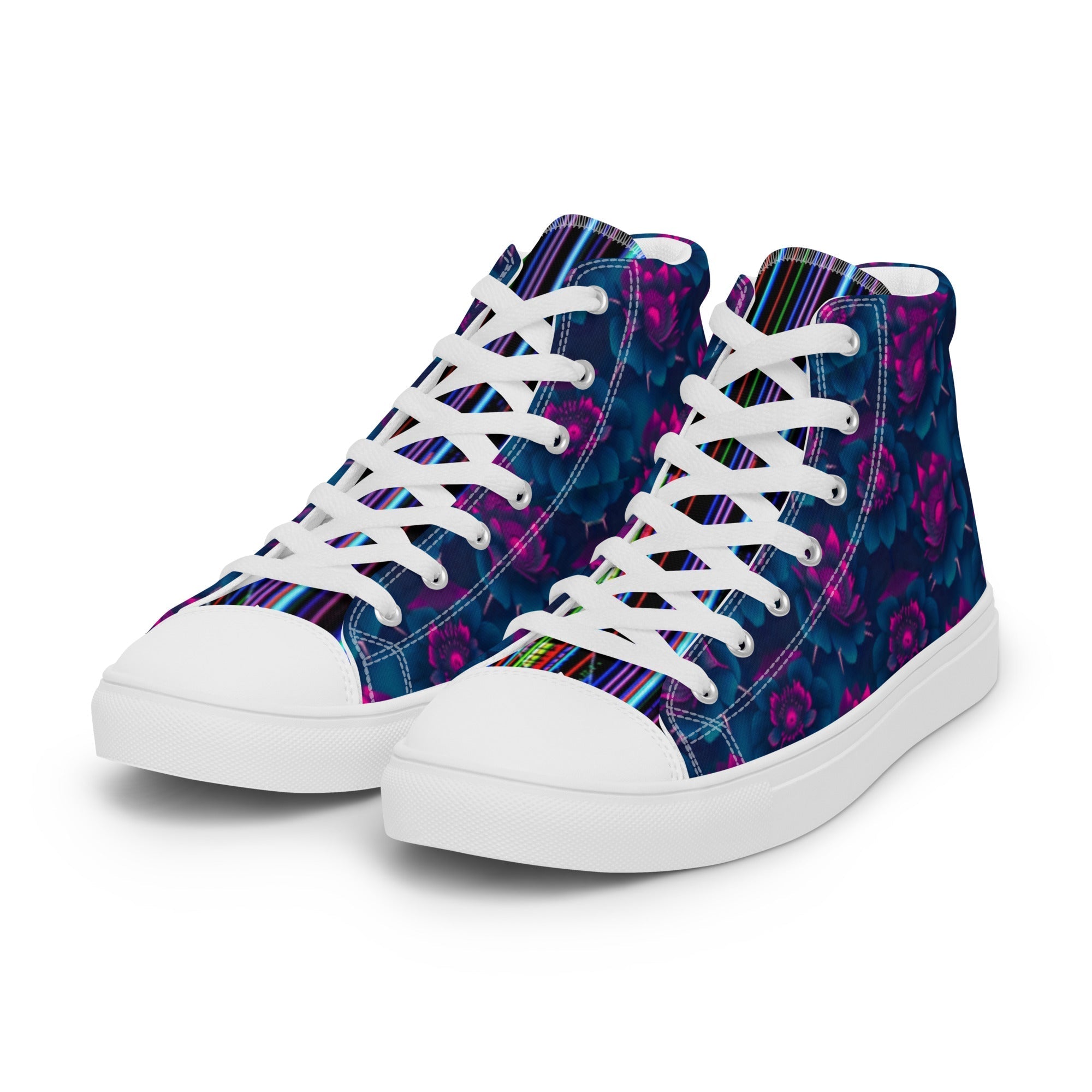 Dark  Wardrobe Society Floral Men’s high top Limited run Shoes