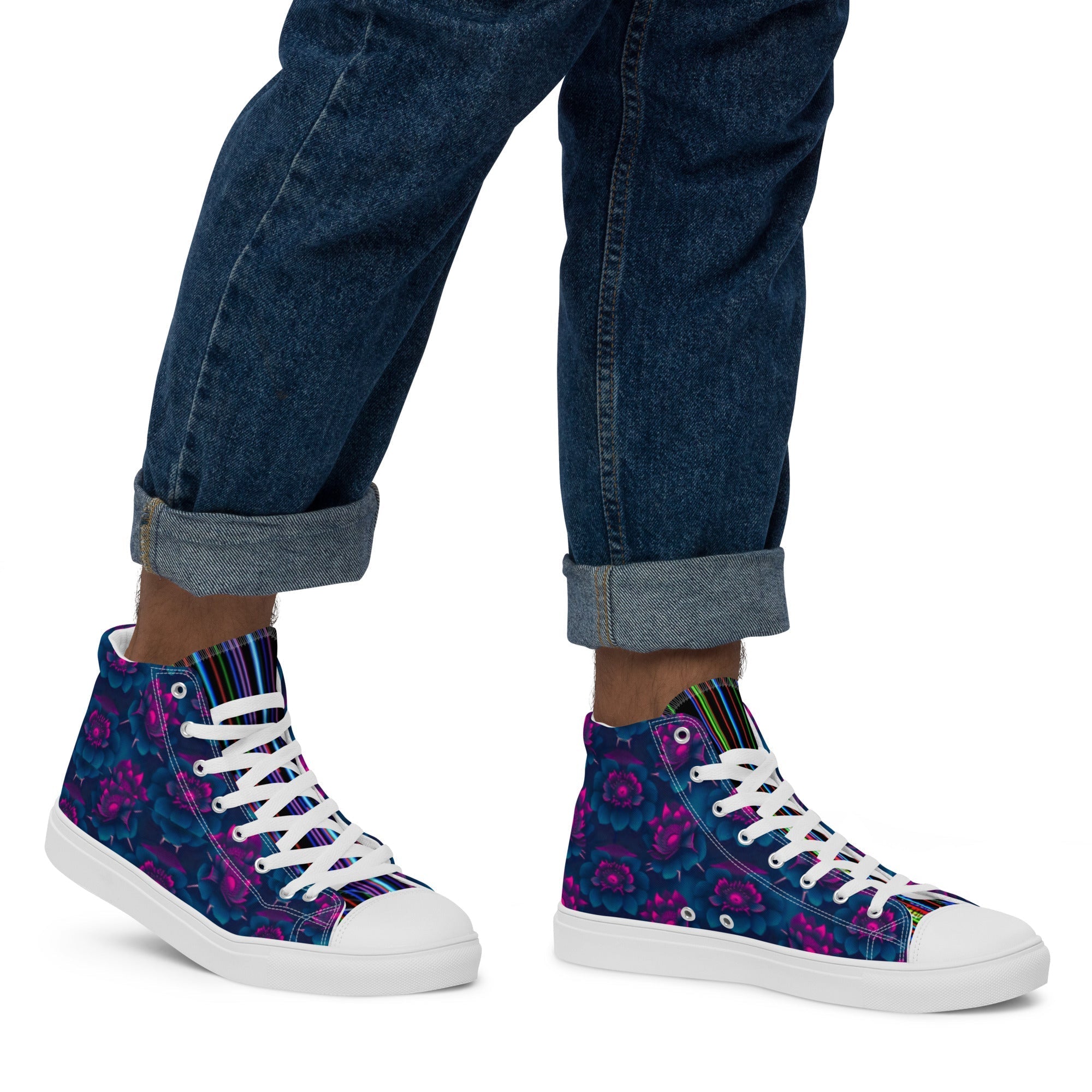 Dark  Wardrobe Society Floral Men’s high top Limited run Shoes