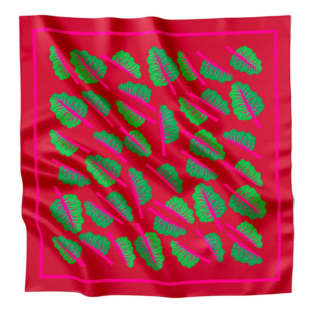Glowing Chard Silk Medium Square Scarf