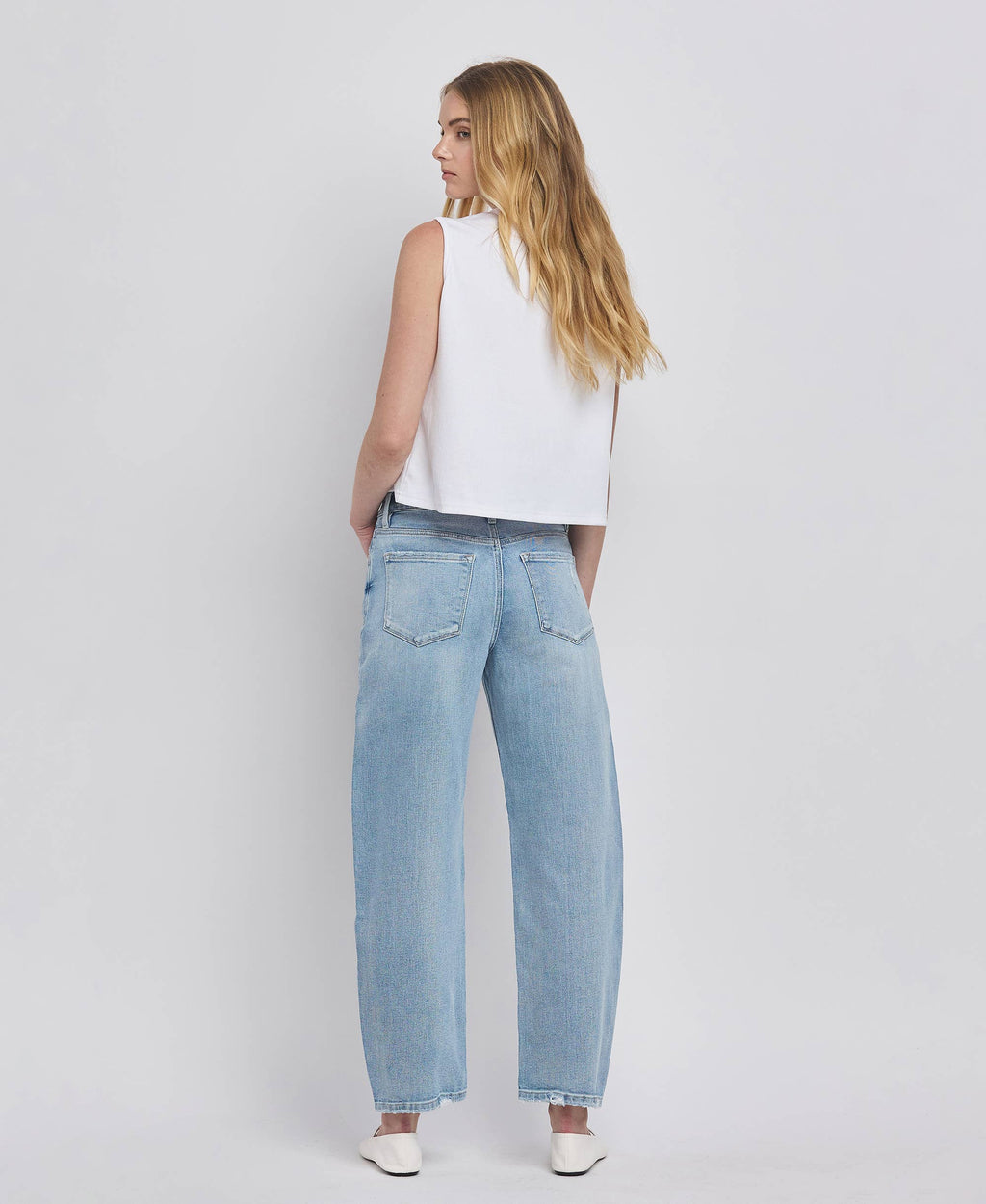 Lovervet by VERVET High Rise Barrel Leg Jeans