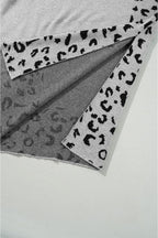 Leopard Mock Neck Side Slit Sweater