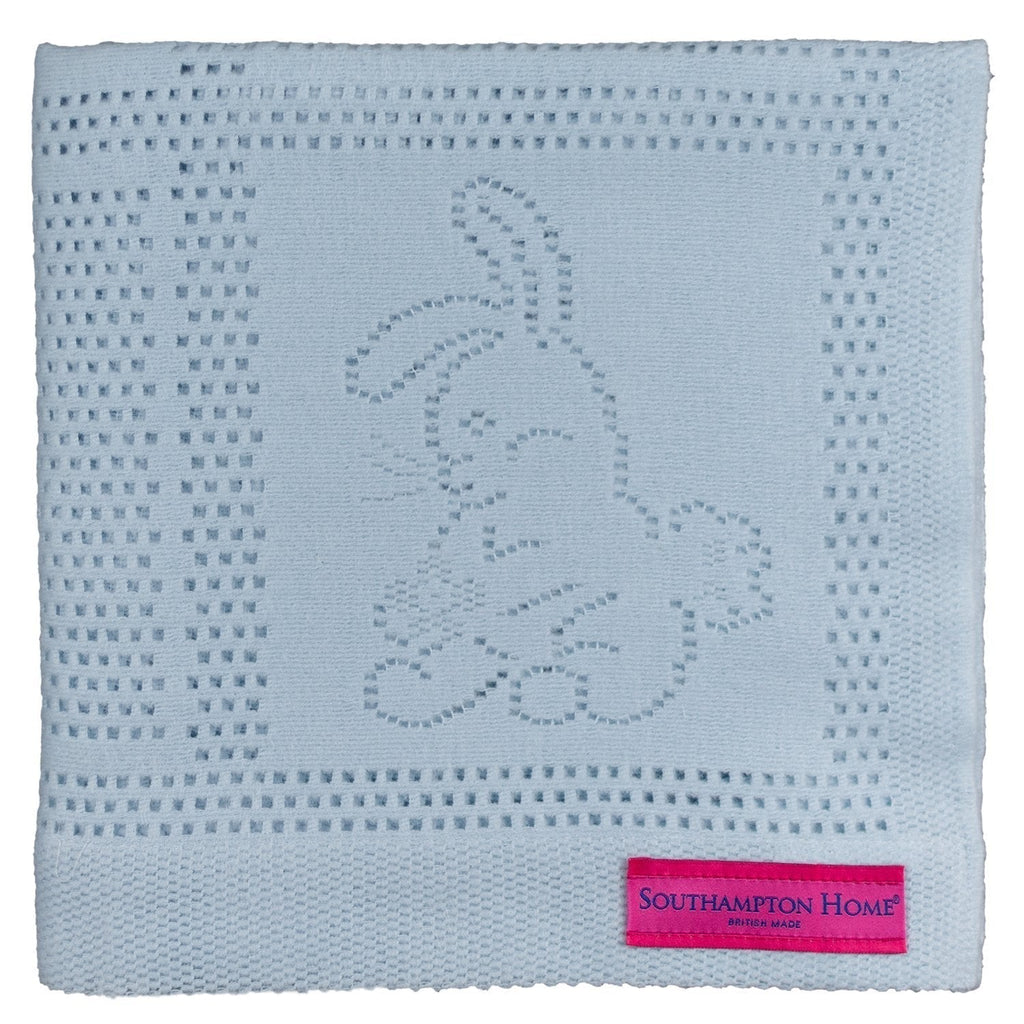 Southampton Home Lace Weave Bunny Baby Blanket ~ Blue ~
