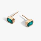December Emerald - Cut Birthstone Stud Earrings - Che Cose Belle