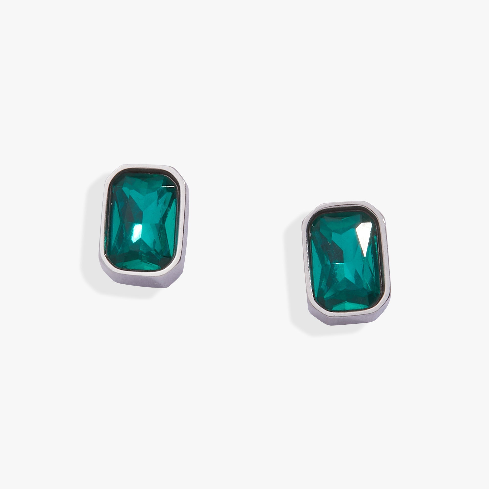 December Emerald - Cut Birthstone Stud Earrings - Che Cose Belle