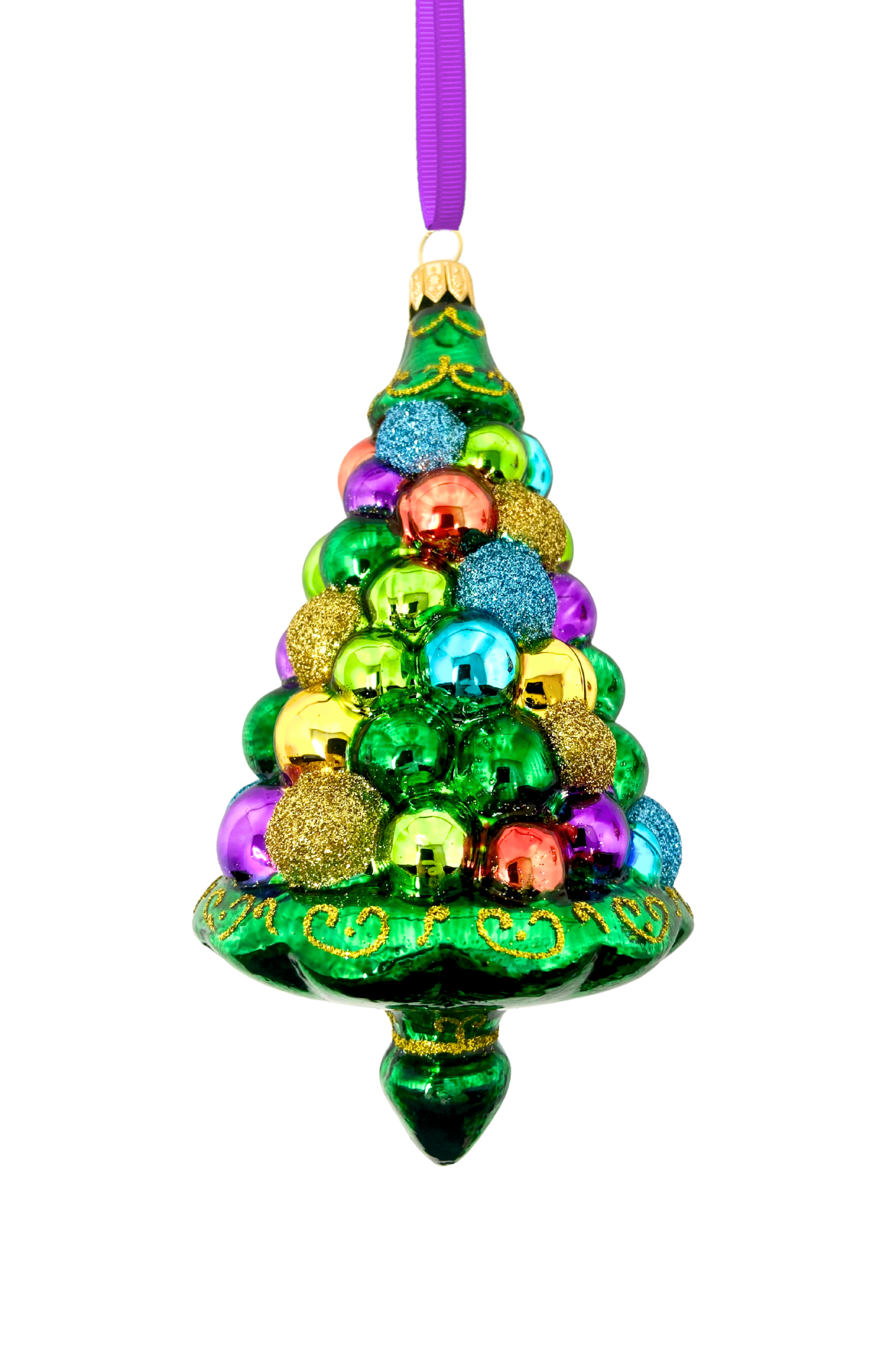 Decked Delight Tree Glass Christmas Ornament - Che Cose Belle
