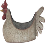 Deco 79 Metal Rooster Indoor Outdoor Planter Large Planter Pot, Planter 12" x 8" x 16", Gray - Che Cose Belle