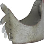 Deco 79 Metal Rooster Indoor Outdoor Planter Large Planter Pot, Planter 12" x 8" x 16", Gray - Che Cose Belle