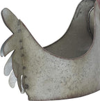 Deco 79 Metal Rooster Indoor Outdoor Planter Large Planter Pot, Planter 12" x 8" x 16", Gray - Che Cose Belle