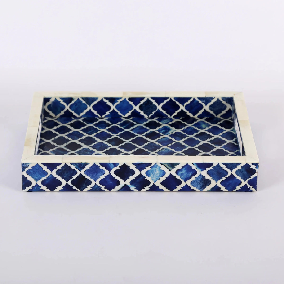 Decorative Moroccan Tray – Blue & White Design, Available in 3 Sizes - Che Cose Belle