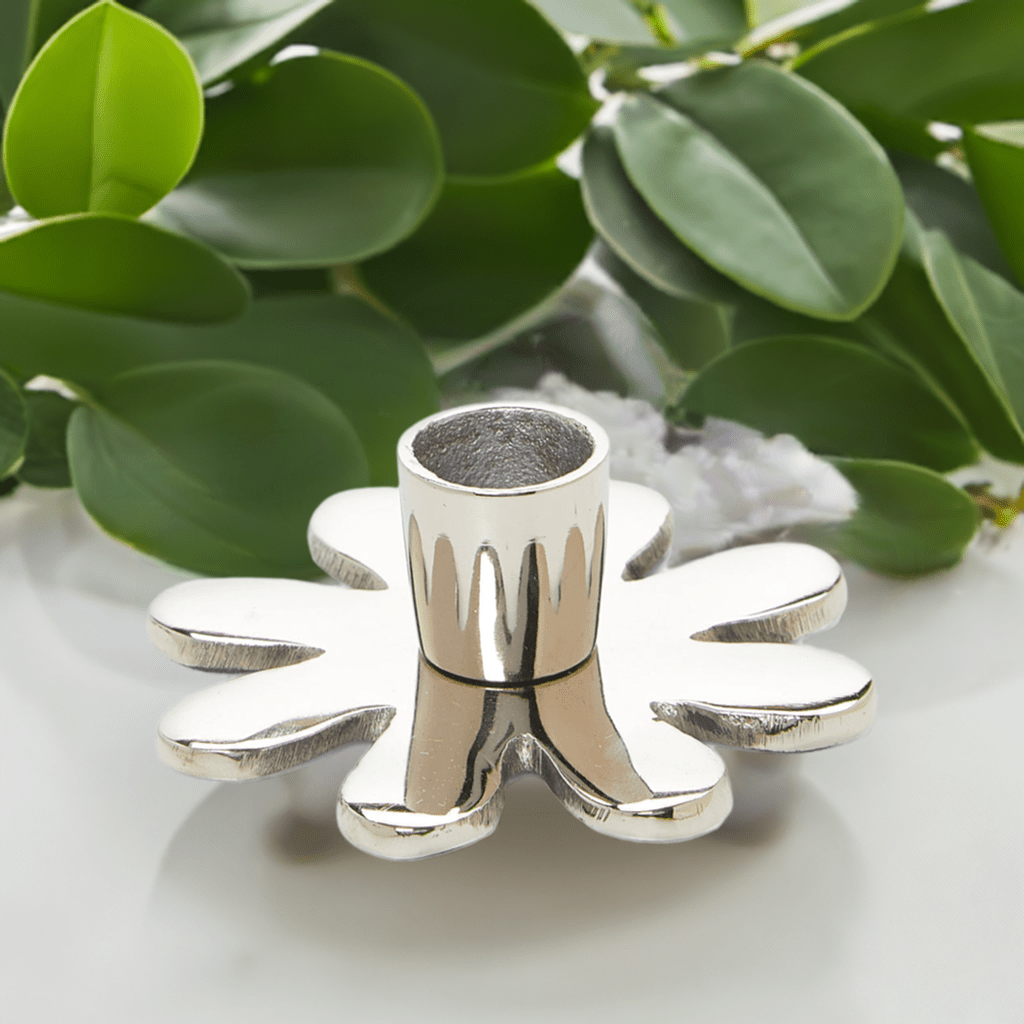 Decorative Silver Flower Candle Holder - Che Cose Belle