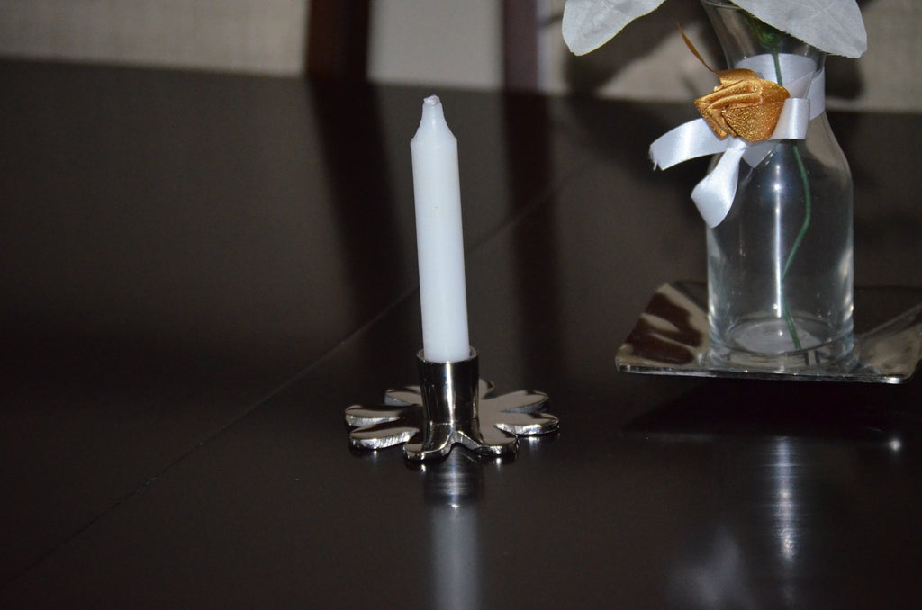 Decorative Silver Flower Candle Holder - Che Cose Belle