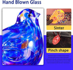 Decorative Solar Lights, Outdoor Solar Bird Stake Lights, Hand Blown Glass Decorative Garden Pathway Lights Outdoor Waterproof Glass Stakes (Dark Blue) - Che Cose Belle