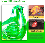 Decorative Solar Lights Outdoor Solar Bird Stake Lights Hand Blown Glass Decorative Garden Pathway Lights Outdoor Waterproof Glass Stakes (Green) - Che Cose Belle