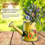 Decorative Sunflower & Ladybug Metal Watering Can (Vol: 4 Cups) | Small Yellow Watering Can | Garden Décor Housewarming Gift for Mother Women Friends Gardeners - Che Cose Belle
