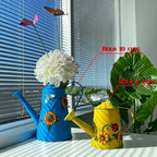 Decorative Sunflower & Ladybug Metal Watering Can (Vol: 4 Cups) | Small Yellow Watering Can | Garden Décor Housewarming Gift for Mother Women Friends Gardeners - Che Cose Belle