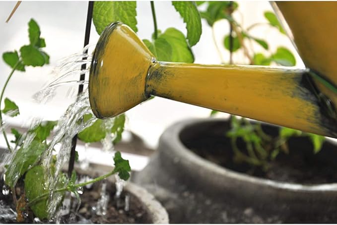 Decorative Sunflower & Ladybug Metal Watering Can (Vol: 4 Cups) | Small Yellow Watering Can | Garden Décor Housewarming Gift for Mother Women Friends Gardeners - Che Cose Belle