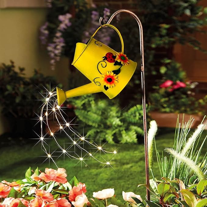 Decorative Sunflower & Ladybug Metal Watering Can (Vol: 4 Cups) | Small Yellow Watering Can | Garden Décor Housewarming Gift for Mother Women Friends Gardeners - Che Cose Belle