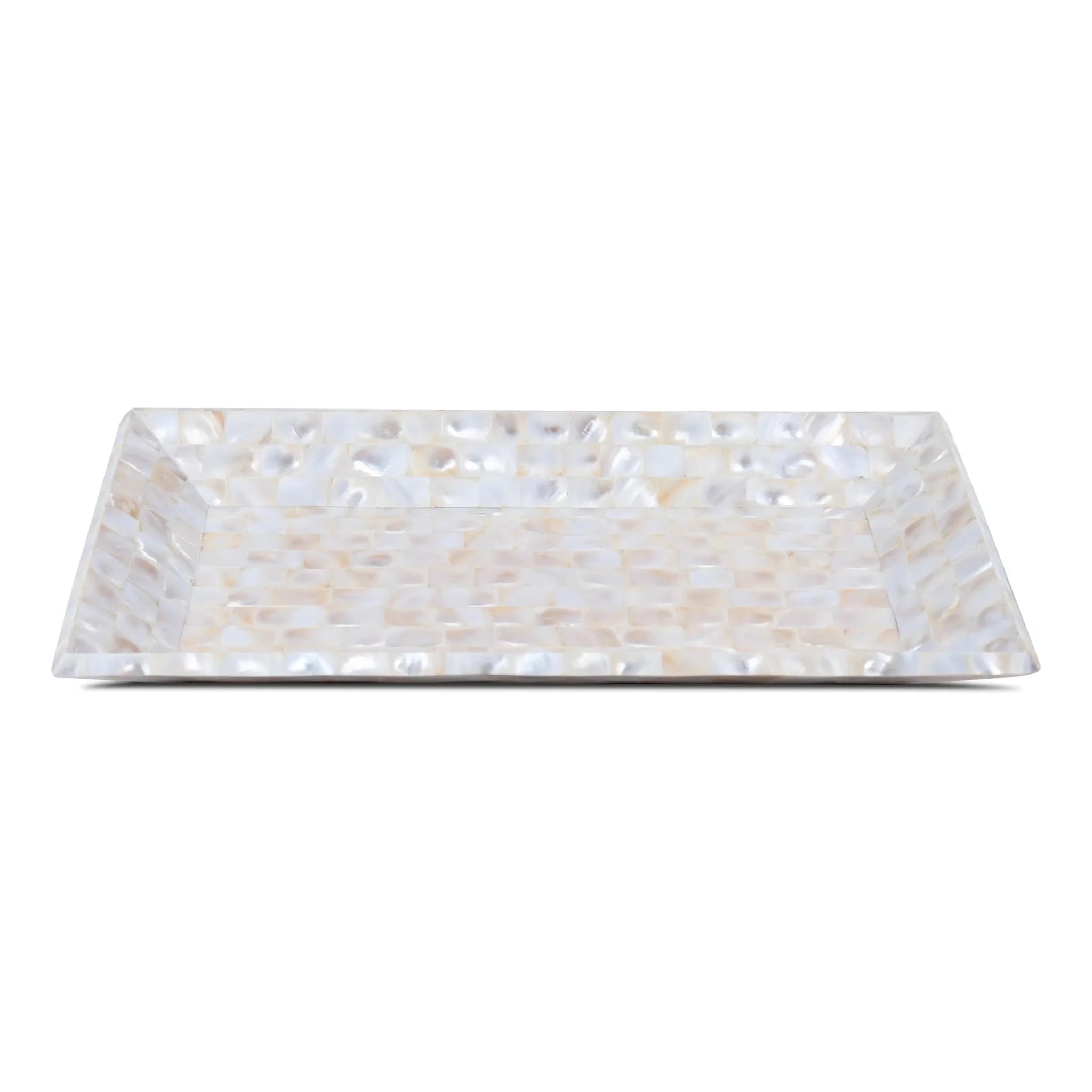 Decorative Tray Mother of Pearl White Vanity & Dresser Organizer – 12" x 7" - Che Cose Belle