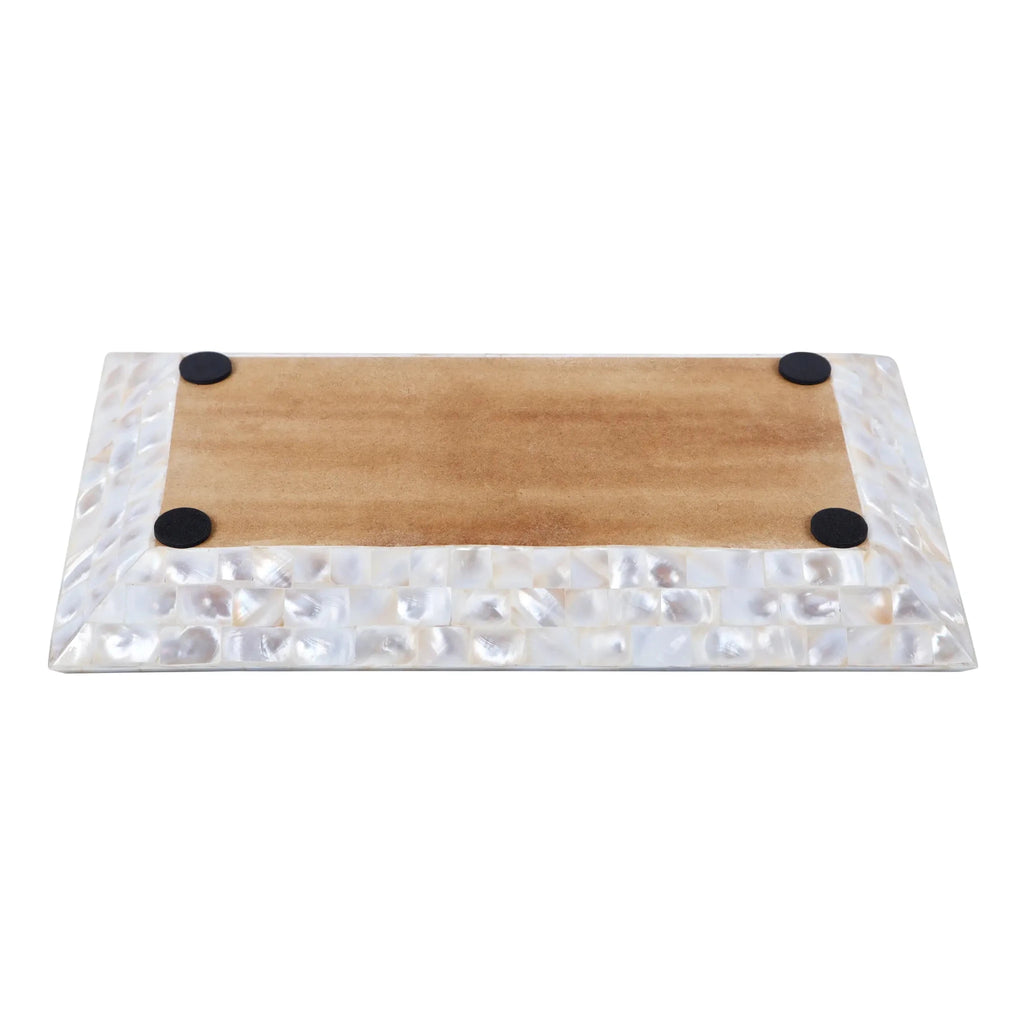Decorative Tray Mother of Pearl White Vanity & Dresser Organizer – 12" x 7" - Che Cose Belle