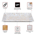Decorative Tray Mother of Pearl White Vanity & Dresser Organizer – 12" x 7" - Che Cose Belle