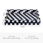 Decorative Tray Pixel Inspired Resin Inlay Vanity & Dresser Organizer – 11x17 Inch - Che Cose Belle