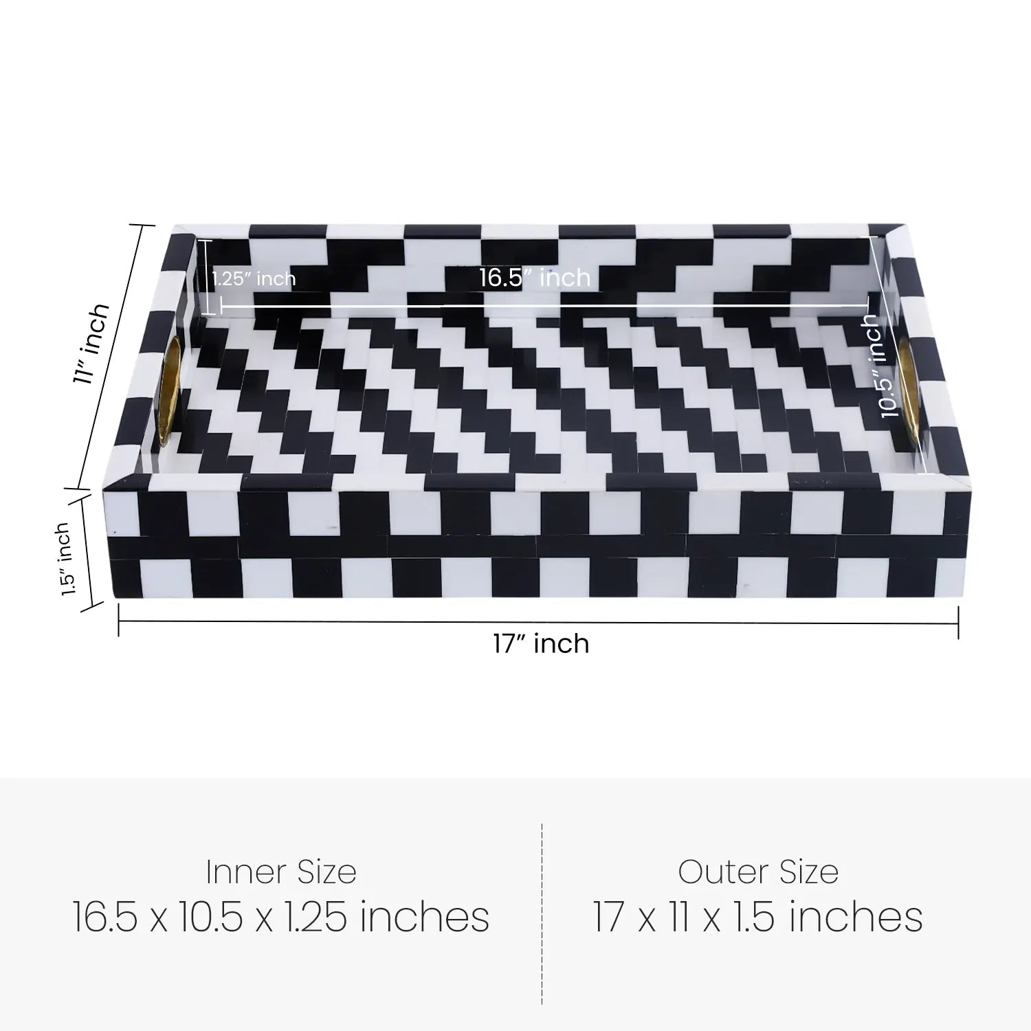 Decorative Tray Pixel Inspired Resin Inlay Vanity & Dresser Organizer – 11x17 Inch - Che Cose Belle