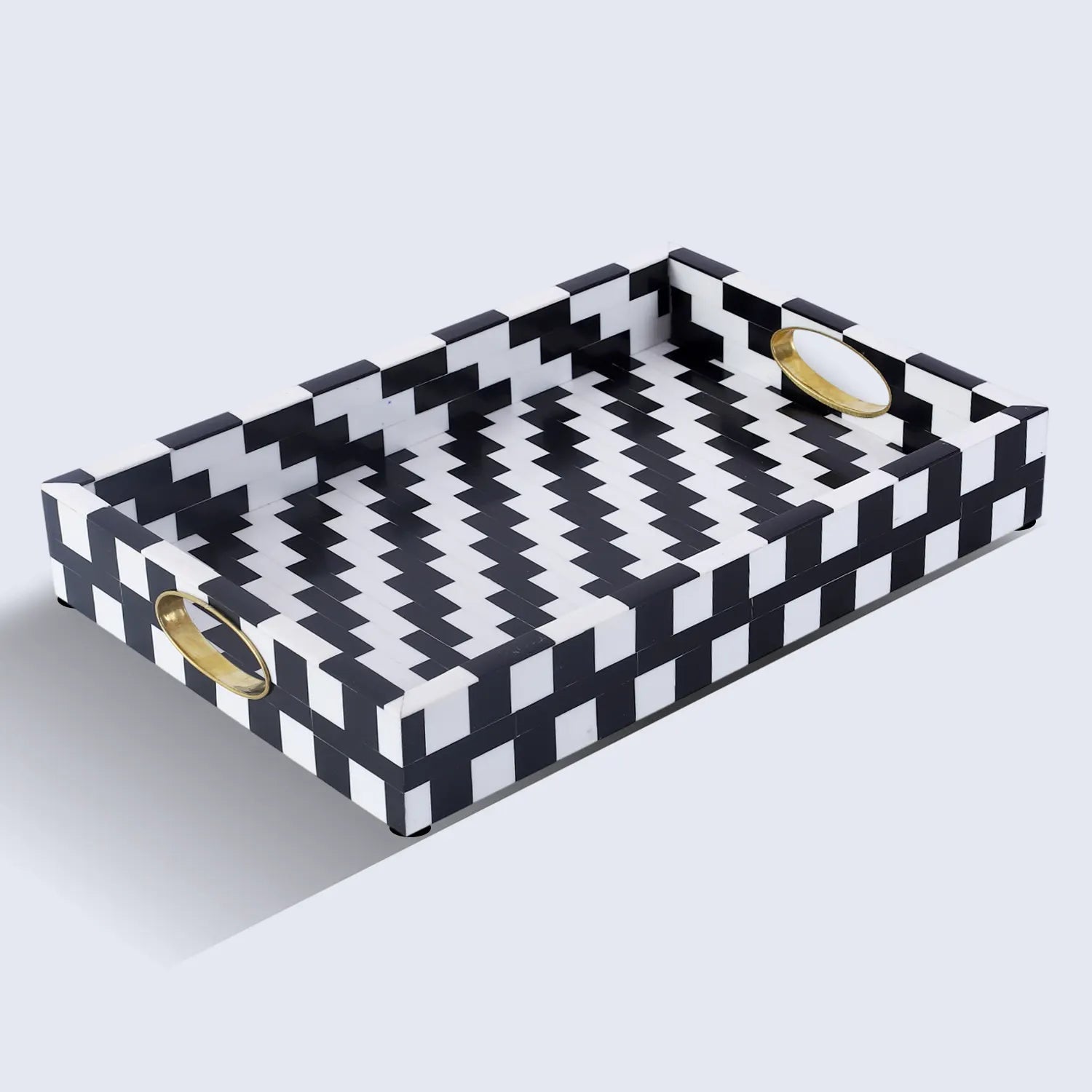 Decorative Tray Pixel Inspired Resin Inlay Vanity & Dresser Organizer – 11x17 Inch - Che Cose Belle