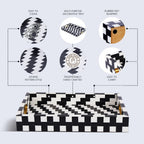Decorative Tray Pixel Inspired Resin Inlay Vanity & Dresser Organizer – 11x17 Inch - Che Cose Belle