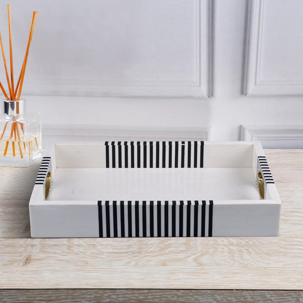 Decorative Tray Reflect Inspired Resin Inlay Vanity & Dresser Organizer – 11x17 Inch - Che Cose Belle
