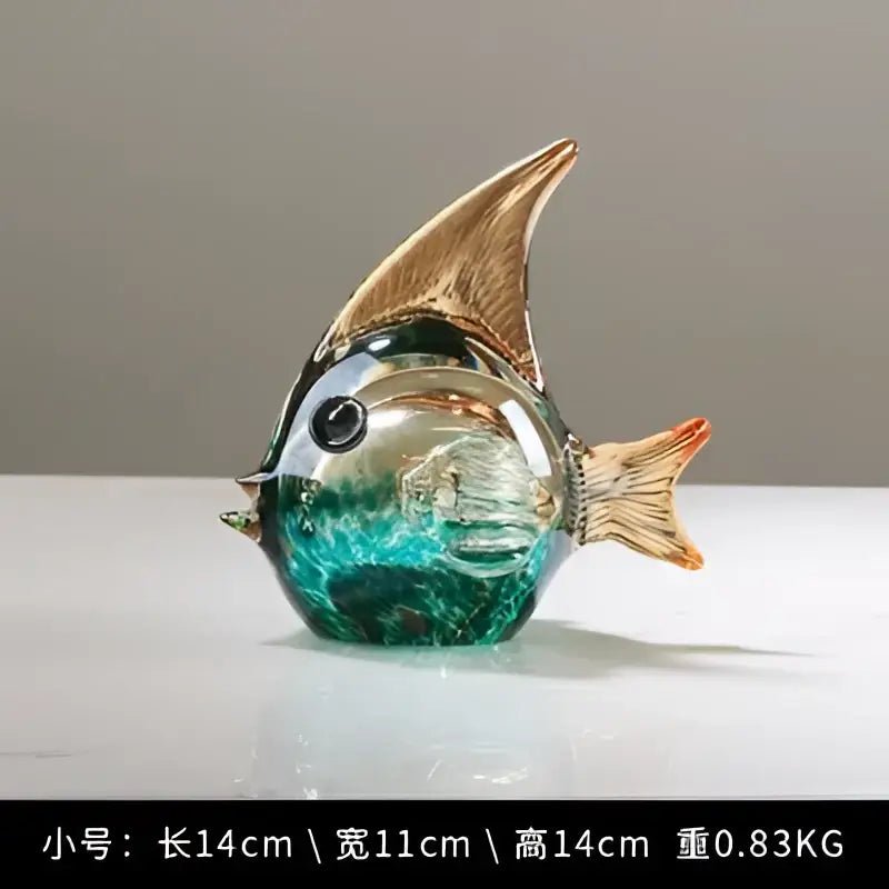 DecorBites™ Hand Blown Glass Fish Figurine Crystal Sculpture Home Decor Gift Fengshui Ornament - Che Cose Belle