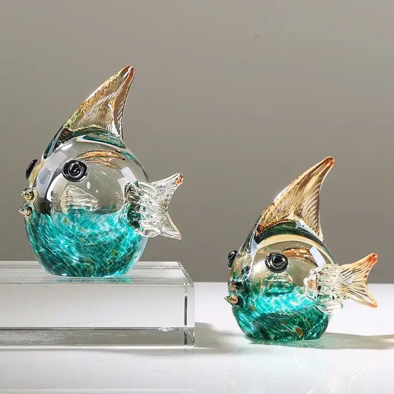 DecorBites™ Hand Blown Glass Fish Figurine Crystal Sculpture Home Decor Gift Fengshui Ornament - Che Cose Belle