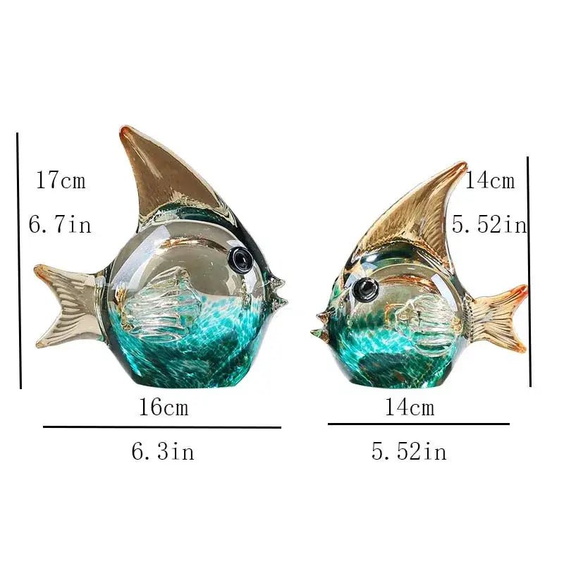 DecorBites™ Hand Blown Glass Fish Figurine Crystal Sculpture Home Decor Gift Fengshui Ornament - Che Cose Belle