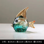 DecorBites™ Hand Blown Glass Fish Figurine Crystal Sculpture Home Decor Gift Fengshui Ornament - Che Cose Belle