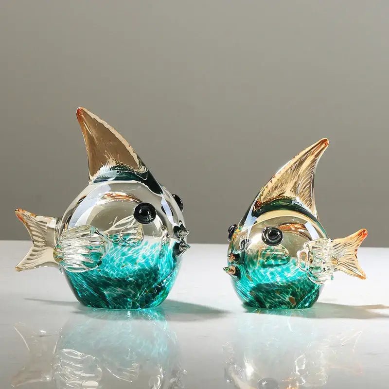 DecorBites™ Hand Blown Glass Fish Figurine Crystal Sculpture Home Decor Gift Fengshui Ornament - Che Cose Belle