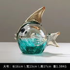 DecorBites™ Hand Blown Glass Fish Figurine Crystal Sculpture Home Decor Gift Fengshui Ornament - Che Cose Belle