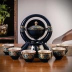 Portable Chinese Ceramic Tea Set with Travel Teapot & Cups