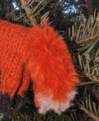 Delightful Orange Hand Knit Fox Ornament Arcadia Home