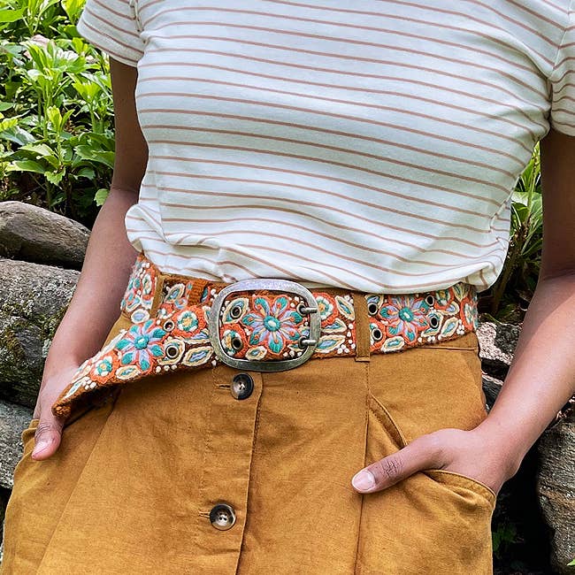 Desert Bloom Embroidered Belt - Che Cose Belle