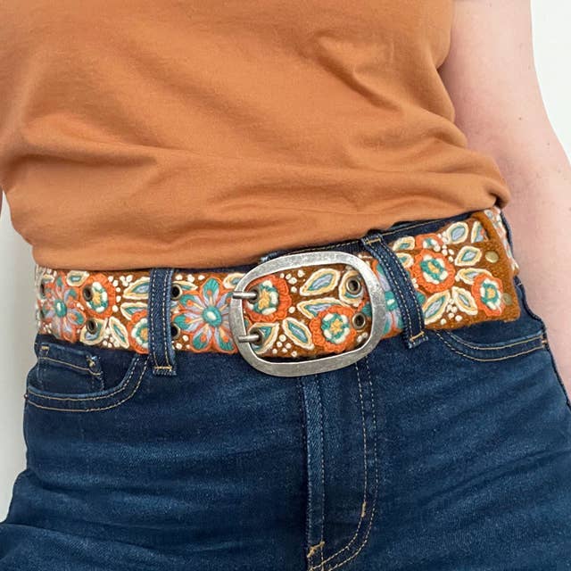 Desert Bloom Embroidered Belt - Che Cose Belle