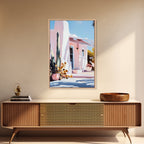 Desert House, Southwest Art, Warm Aesthetic, Boho Home, Framed Canvas Print, Modern Rustic Decor, Living Room Wall Art, Earthy Colors - Che Cose Belle