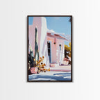 Desert House, Southwest Art, Warm Aesthetic, Boho Home, Framed Canvas Print, Modern Rustic Decor, Living Room Wall Art, Earthy Colors - Che Cose Belle