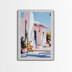 Desert House, Southwest Art, Warm Aesthetic, Boho Home, Framed Canvas Print, Modern Rustic Decor, Living Room Wall Art, Earthy Colors - Che Cose Belle