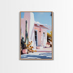 Desert House, Southwest Art, Warm Aesthetic, Boho Home, Framed Canvas Print, Modern Rustic Decor, Living Room Wall Art, Earthy Colors - Che Cose Belle