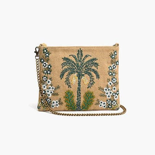Desert Oasis Embellished Clutch – Luxe Handwoven Jacquard - Che Cose Belle