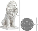 Design Toscano Lion of Florence Sentinel Indoor/Outdoor Animal Statue, 28 Inch Tall, Cast Stone Resin, Antique Stone Finish - Che Cose Belle